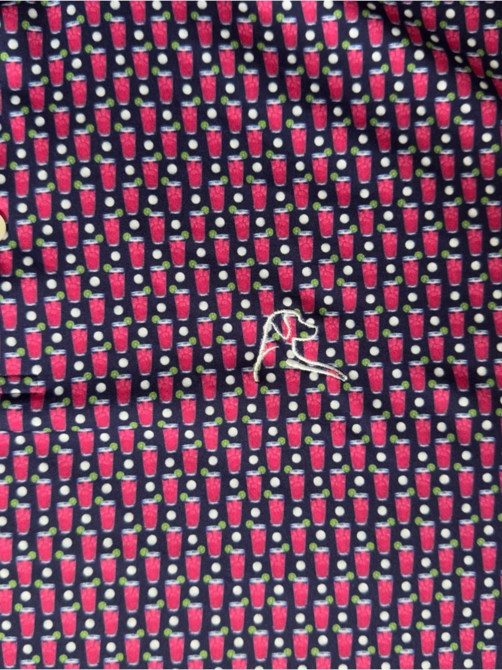 Rhoback Men’s XL Transfusion Cocktail Print Short Sleeve Performance Polo - Picture 3 of 10